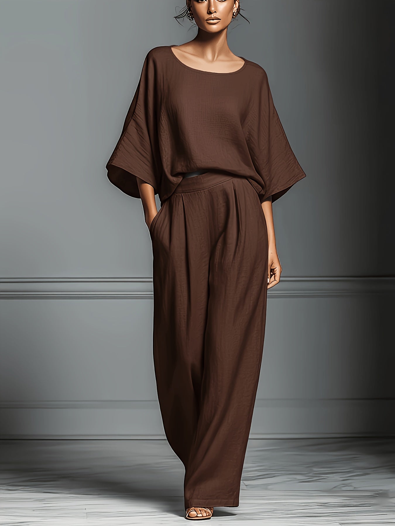 Gemma | Knit Pullover and Wide-Leg Pants Set