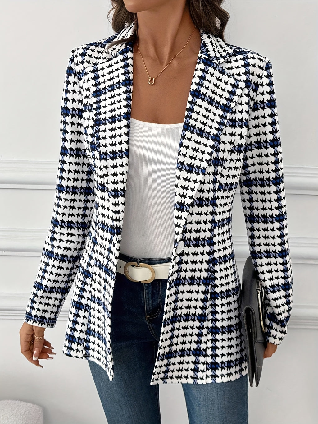 Clementine | Plaid Check Single Breasted Blazer - view 3