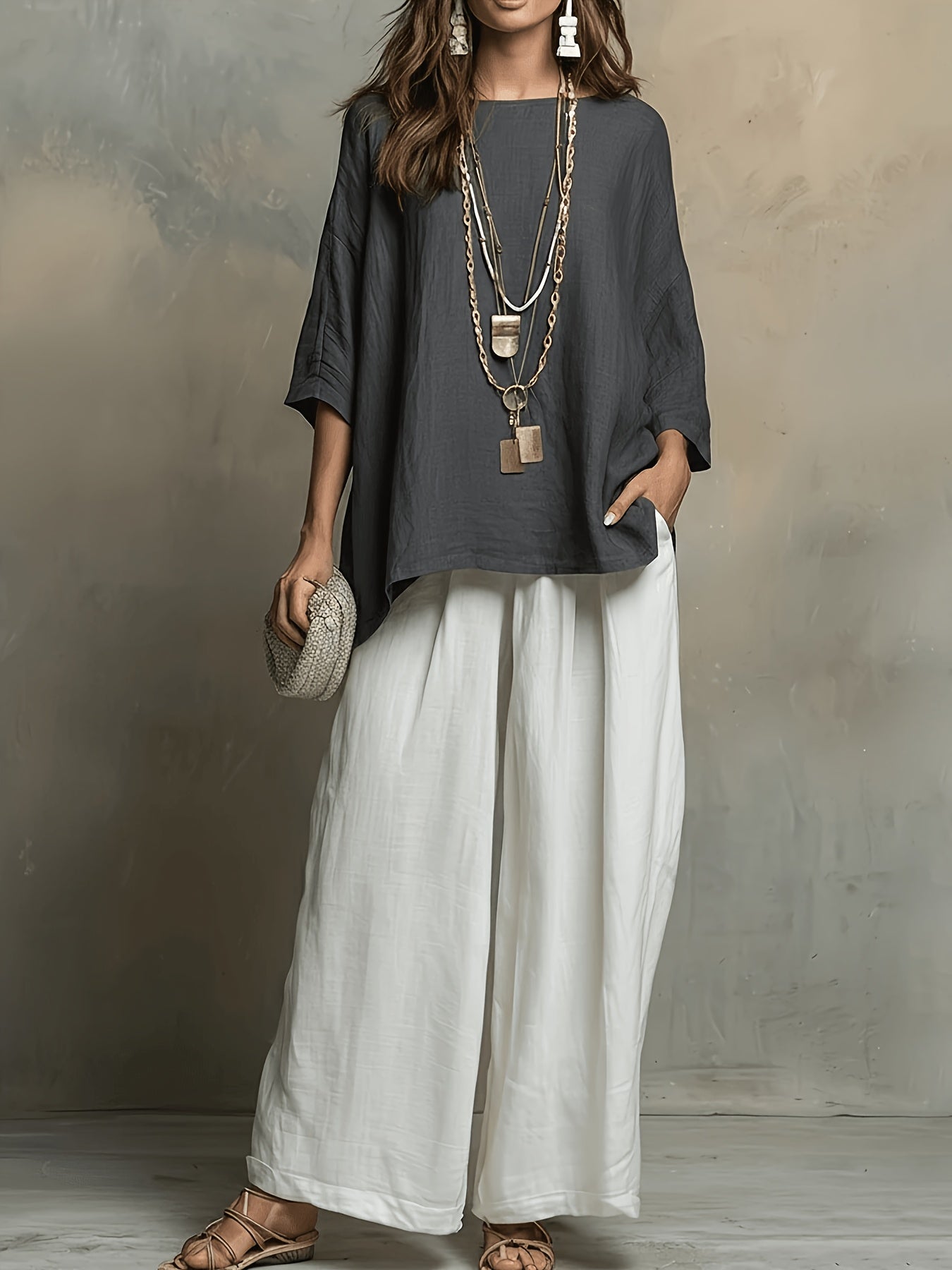 Ellery | Colour-Block Round Neck Two-Piece Set