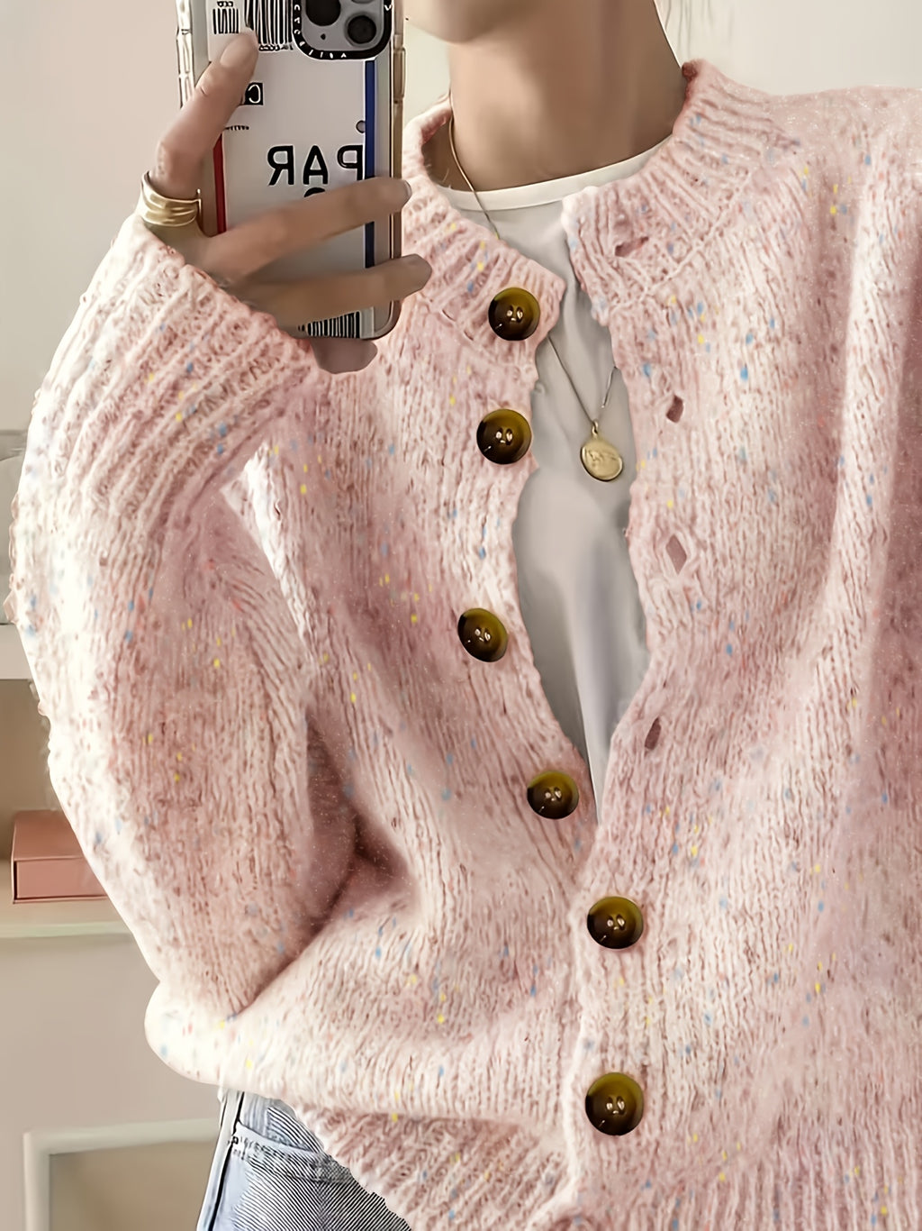 Anouk | Button Front Crew Neck Cardigan - view 10