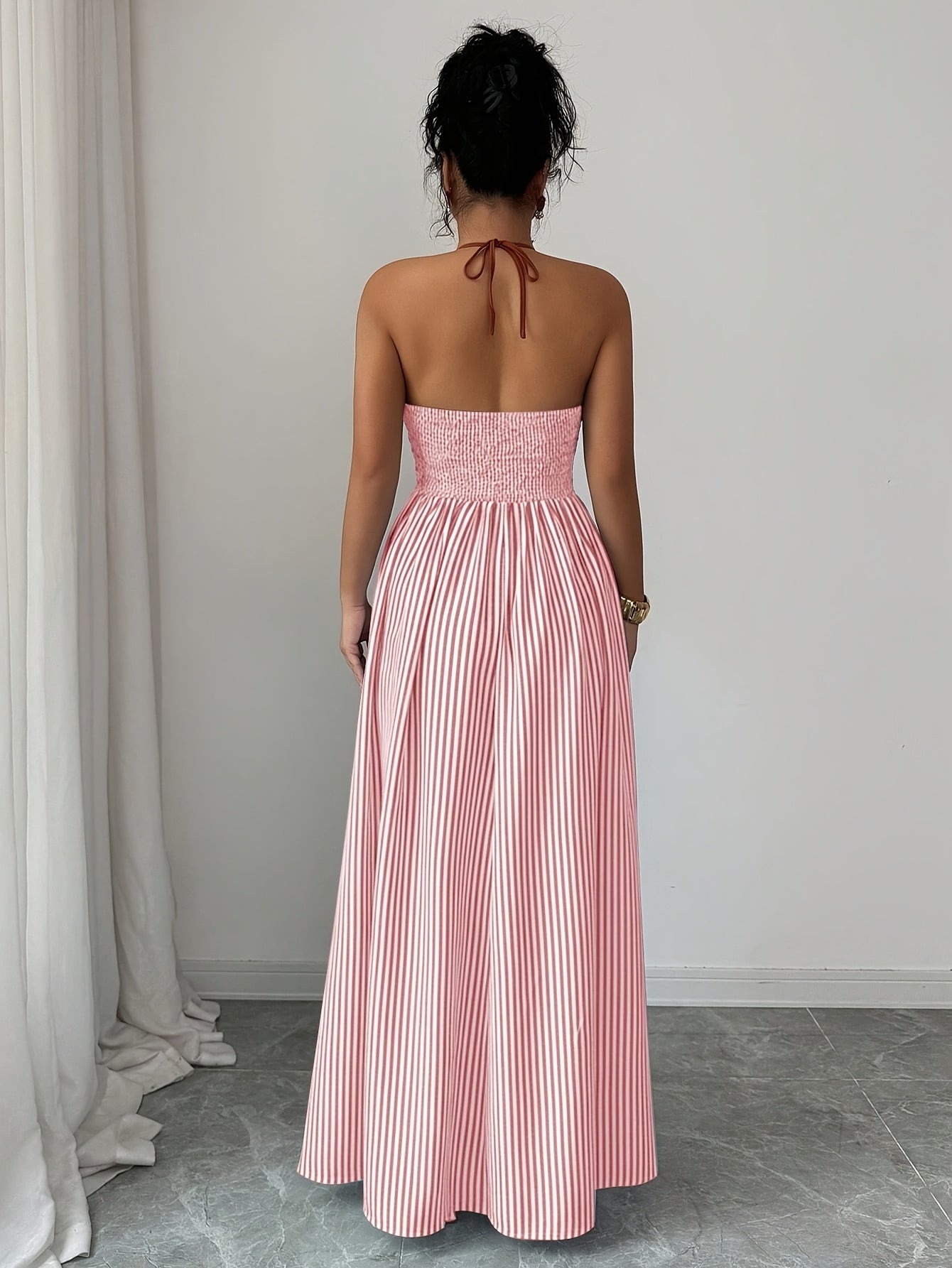 Tatum | Striped Colour-Block Wrap-Front Midi Dress