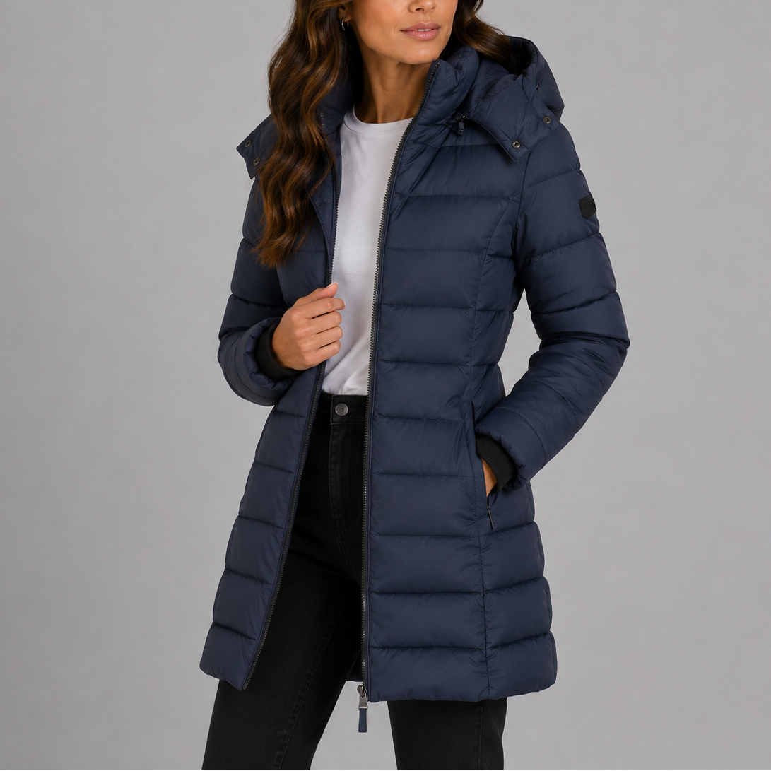 Ilse | Insulated Long Hooded Puffer Coat - view 3