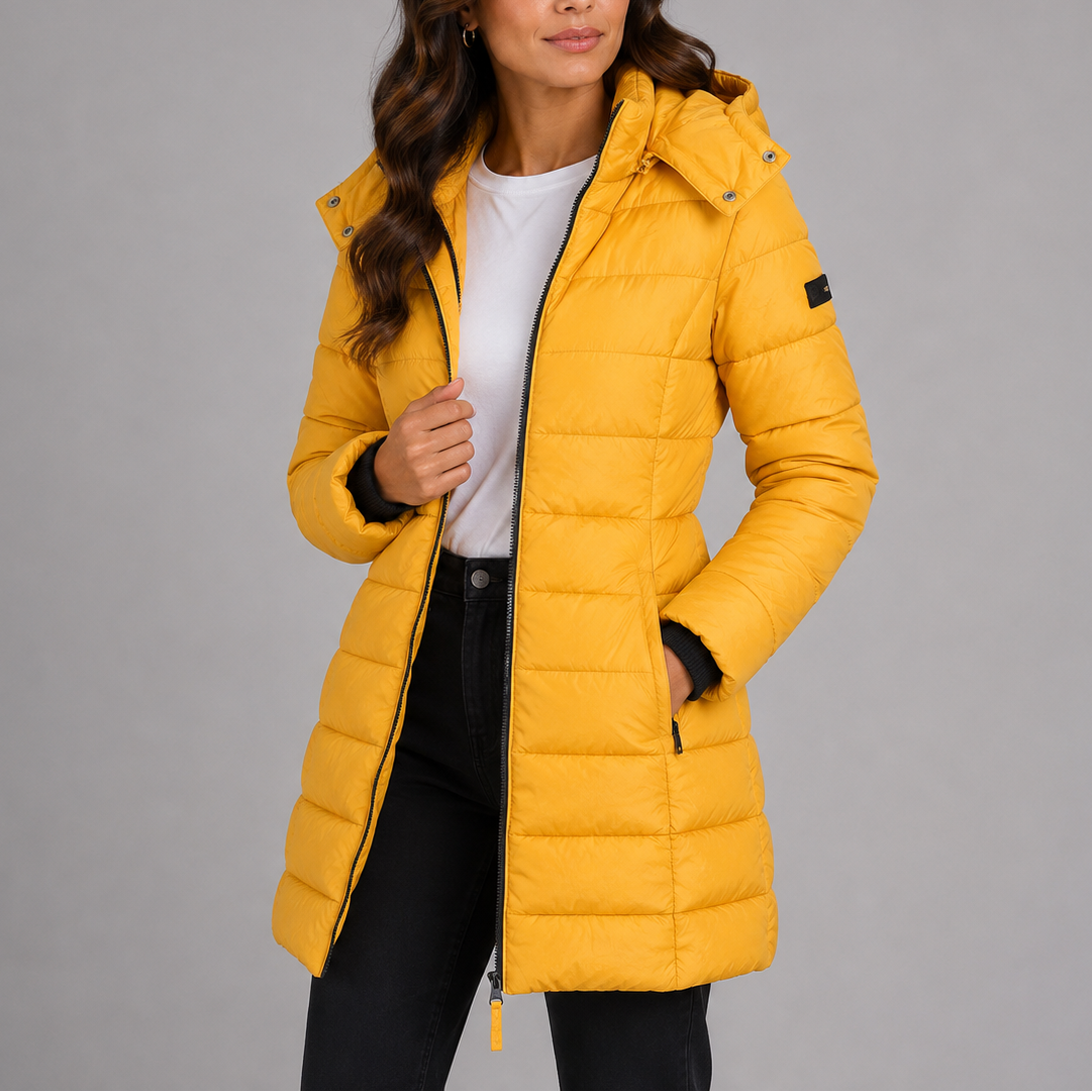 Ilse | Insulated Long Hooded Puffer Coat - view 4