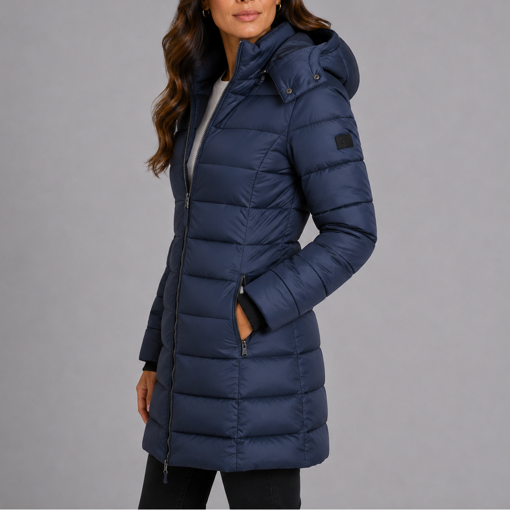 Ilse | Insulated Long Hooded Puffer Coat - view 2