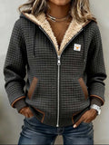 Penelope | Sherpa Lined Quilted Hooded Jacket - front view