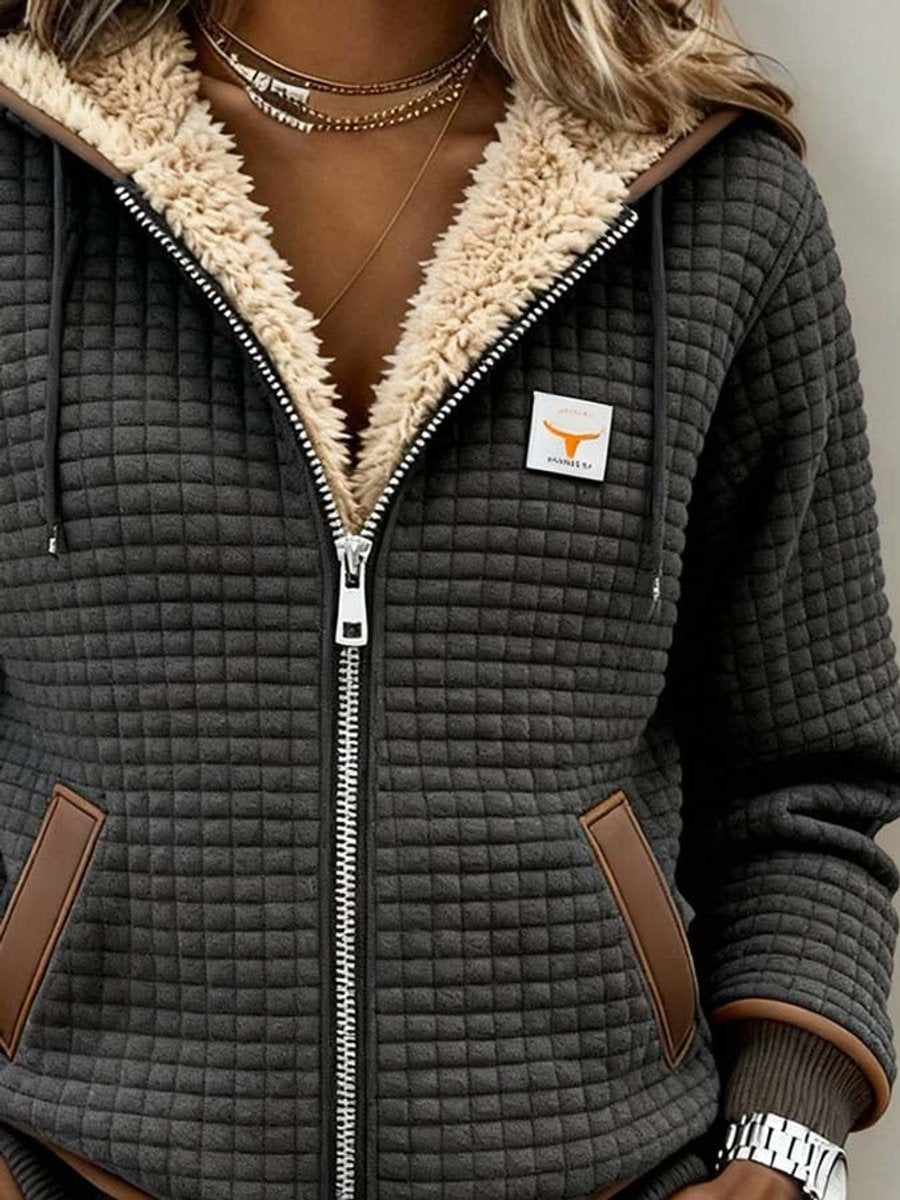 Penelope | Sherpa Lined Quilted Hooded Jacket - view 2