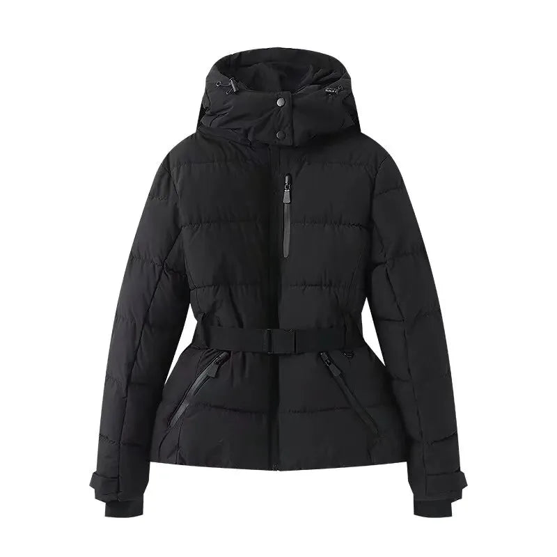 Petra | Belted Hooded Padded Parka - view 9