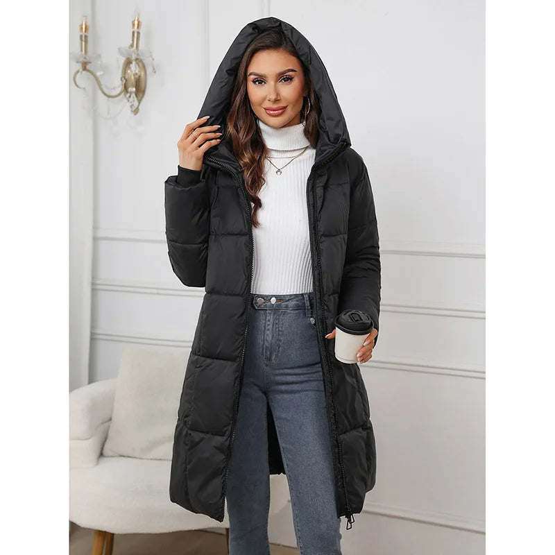Rhea | Padded Longline Parka Coat - view 3