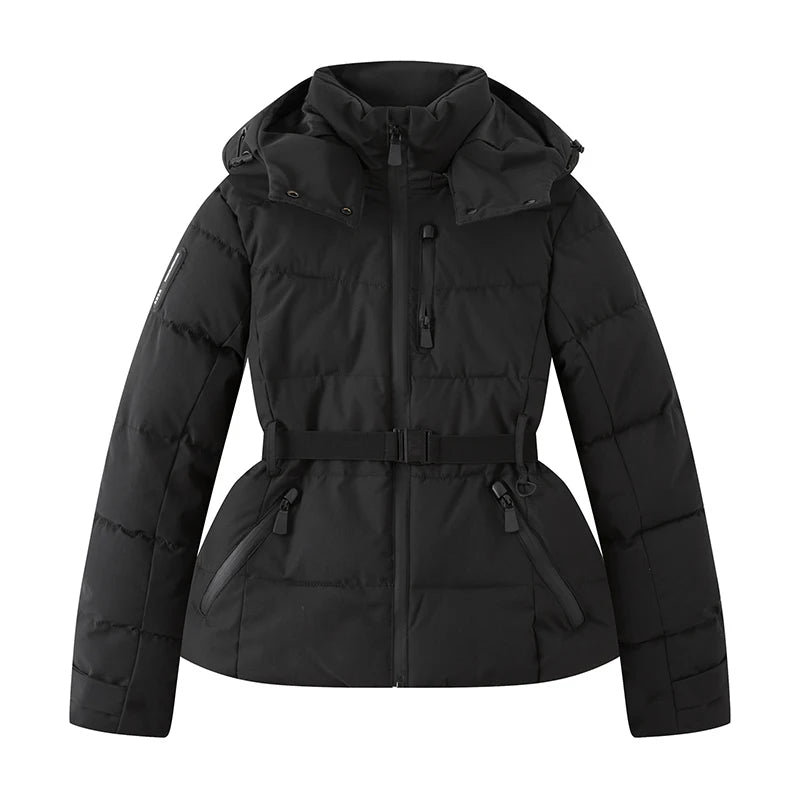 Petra | Belted Hooded Padded Parka - view 4