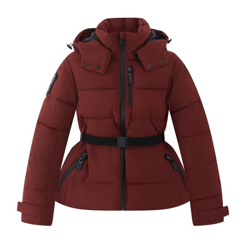 Petra | Belted Hooded Padded Parka - view 11