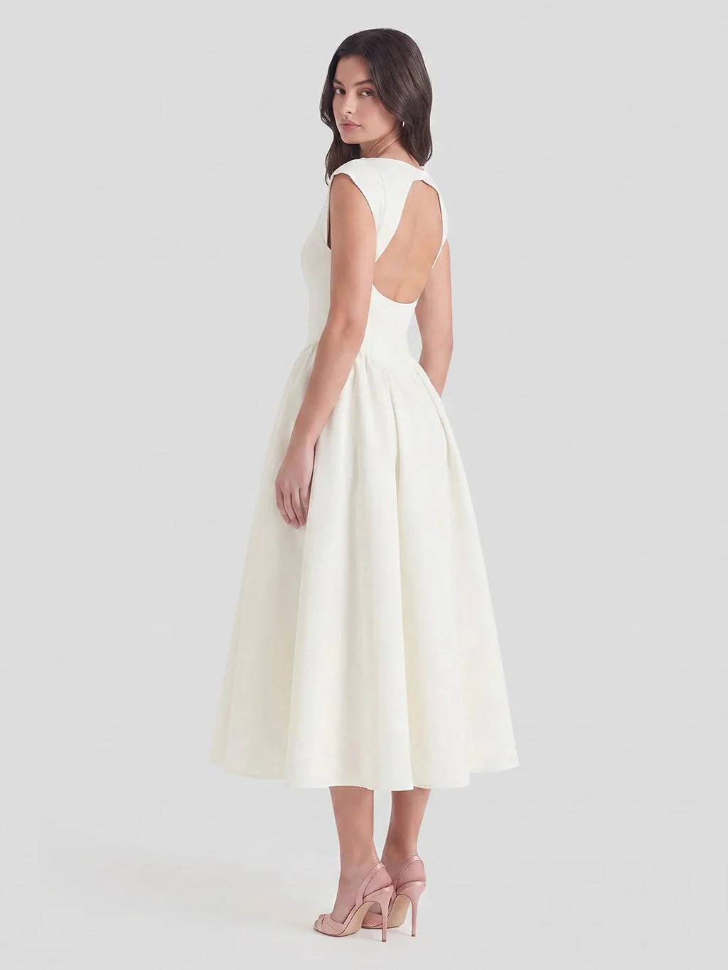 Bridget Women's Full Skirt Satin Midi Dress