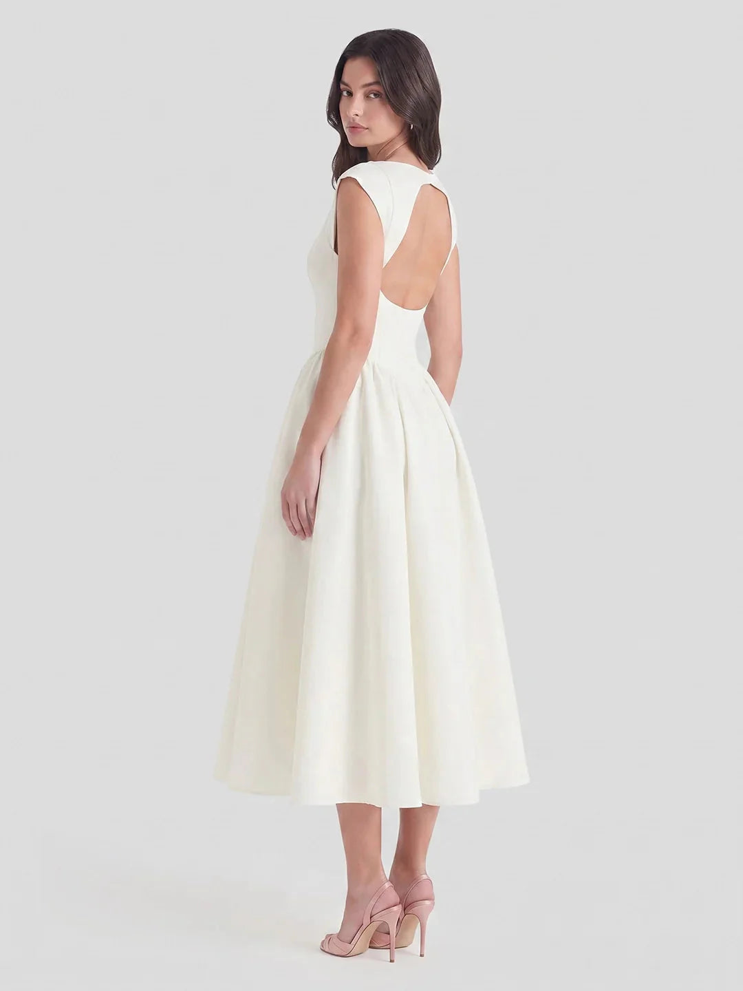Bridget Women's Full Skirt Satin Midi Dress