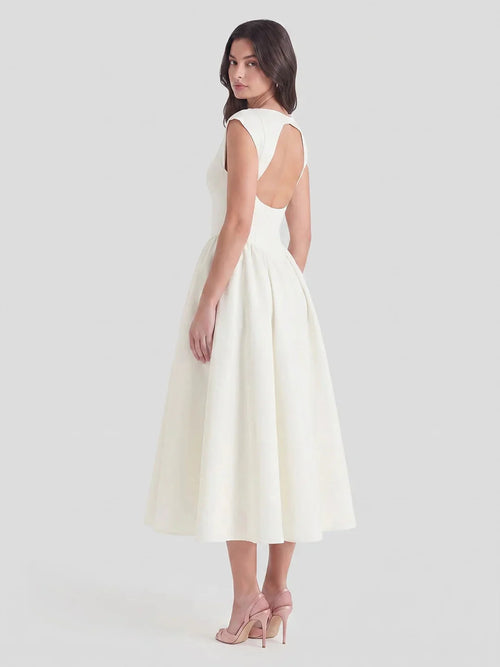 Bridget Women's Full Skirt Satin Midi Dress