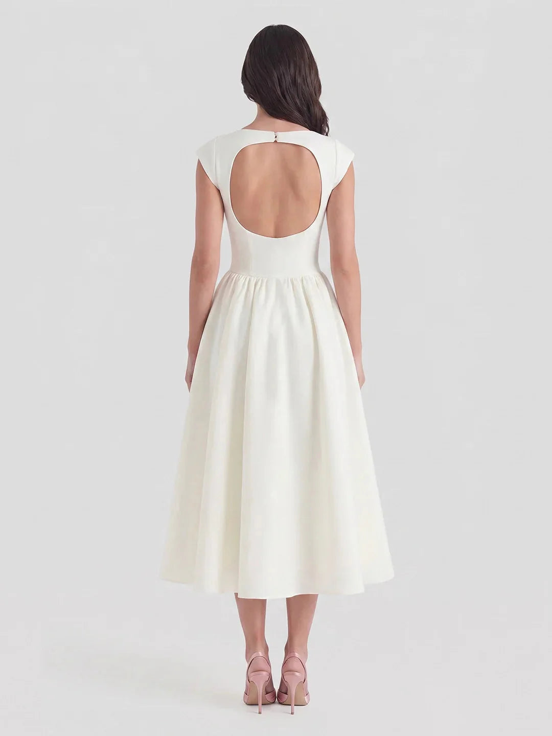Bridget Women's Full Skirt Satin Midi Dress