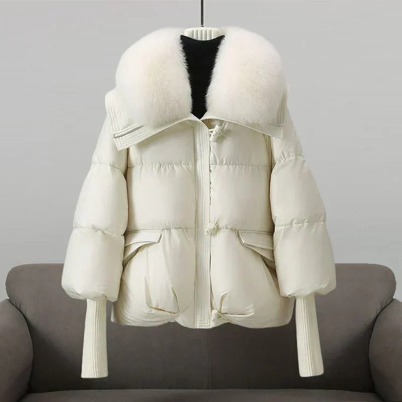 Cordelia | Faux Fur Hood Long Puffer Coat - view 4