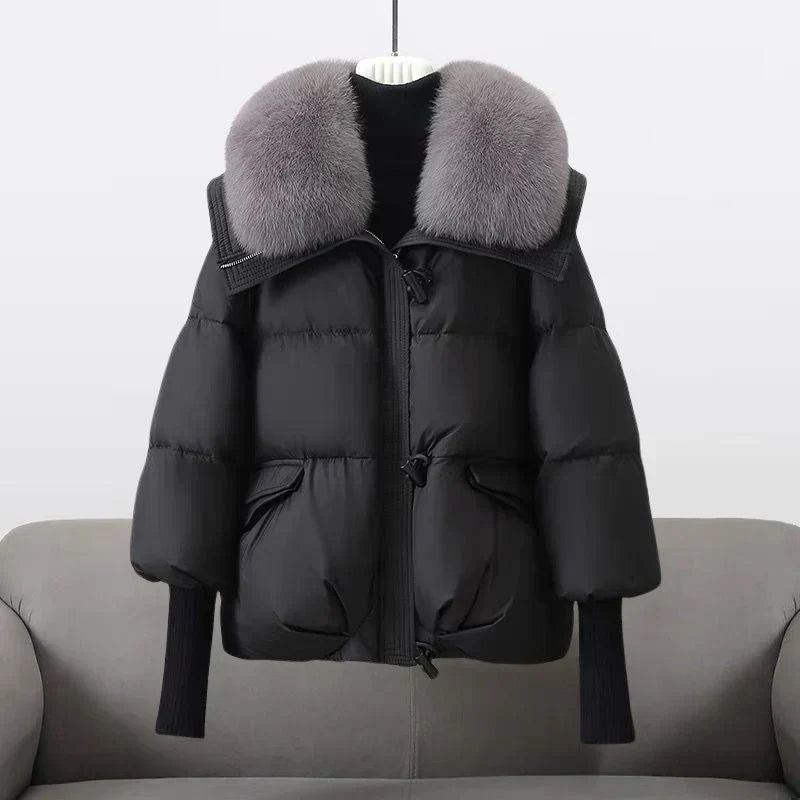 Cordelia | Faux Fur Hood Long Puffer Coat - view 2