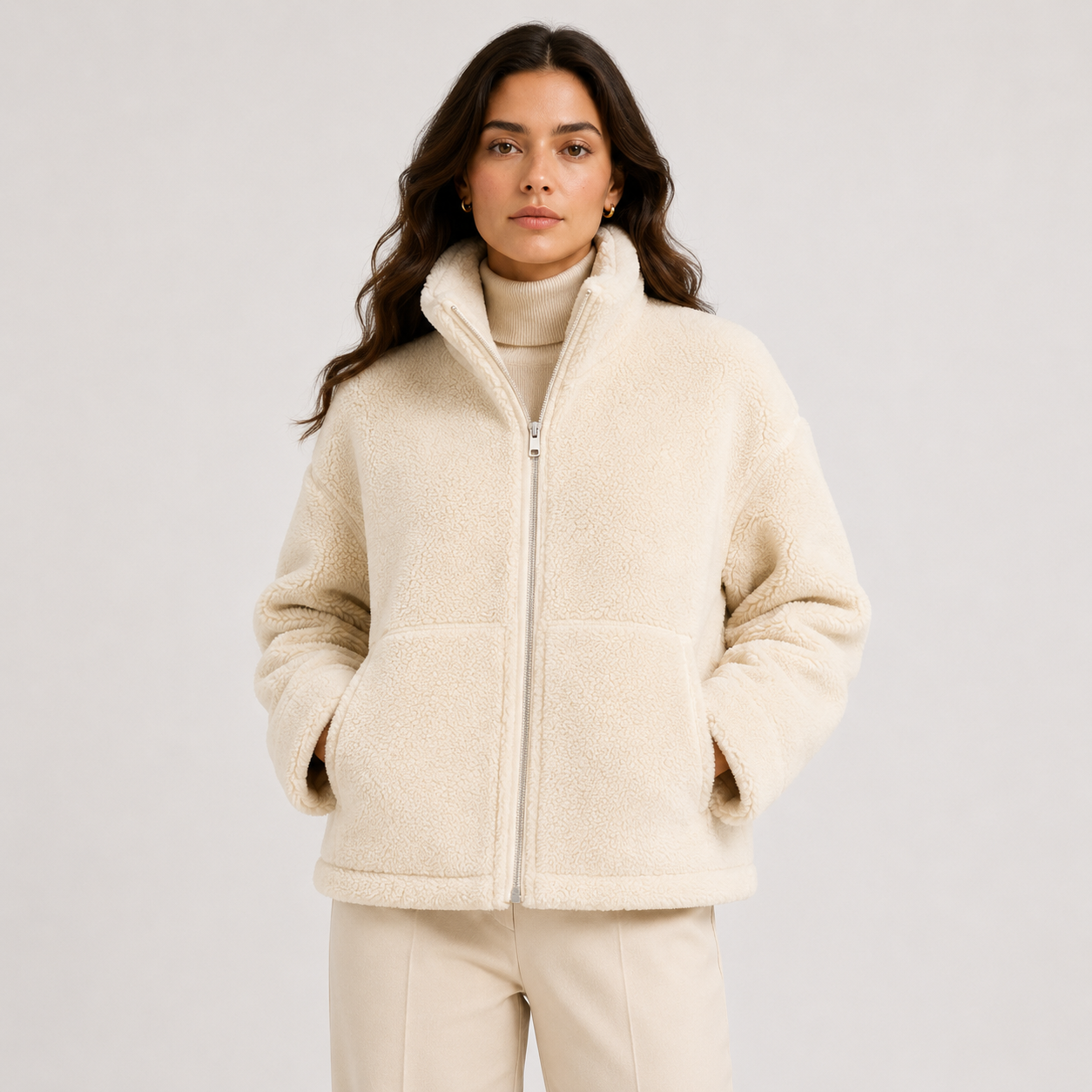 Leona | Classic Zip Front Fleece Jacket - view 5