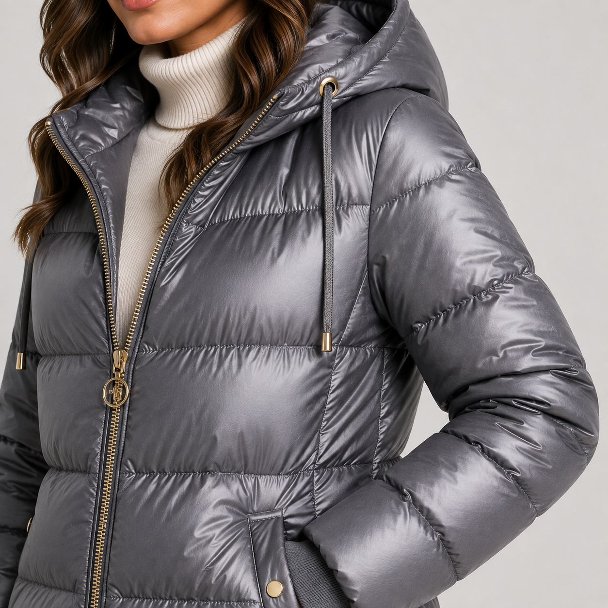 Katya | Lightweight Hooded Puffer Coat - view 3