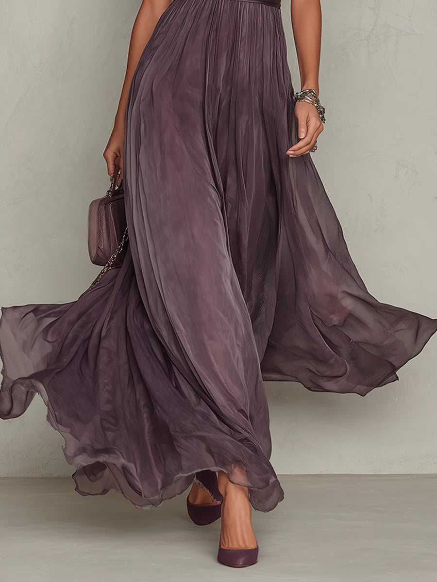 Lillian Women's Flowing Chiffon Maxi Dress