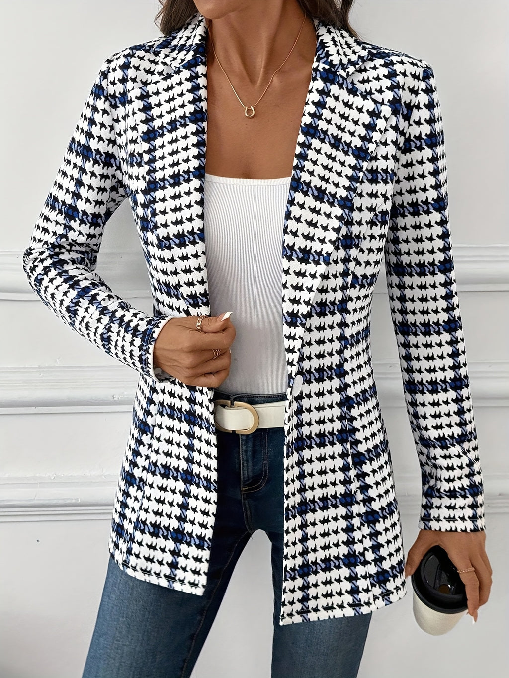 Clementine | Plaid Check Single Breasted Blazer - view 4