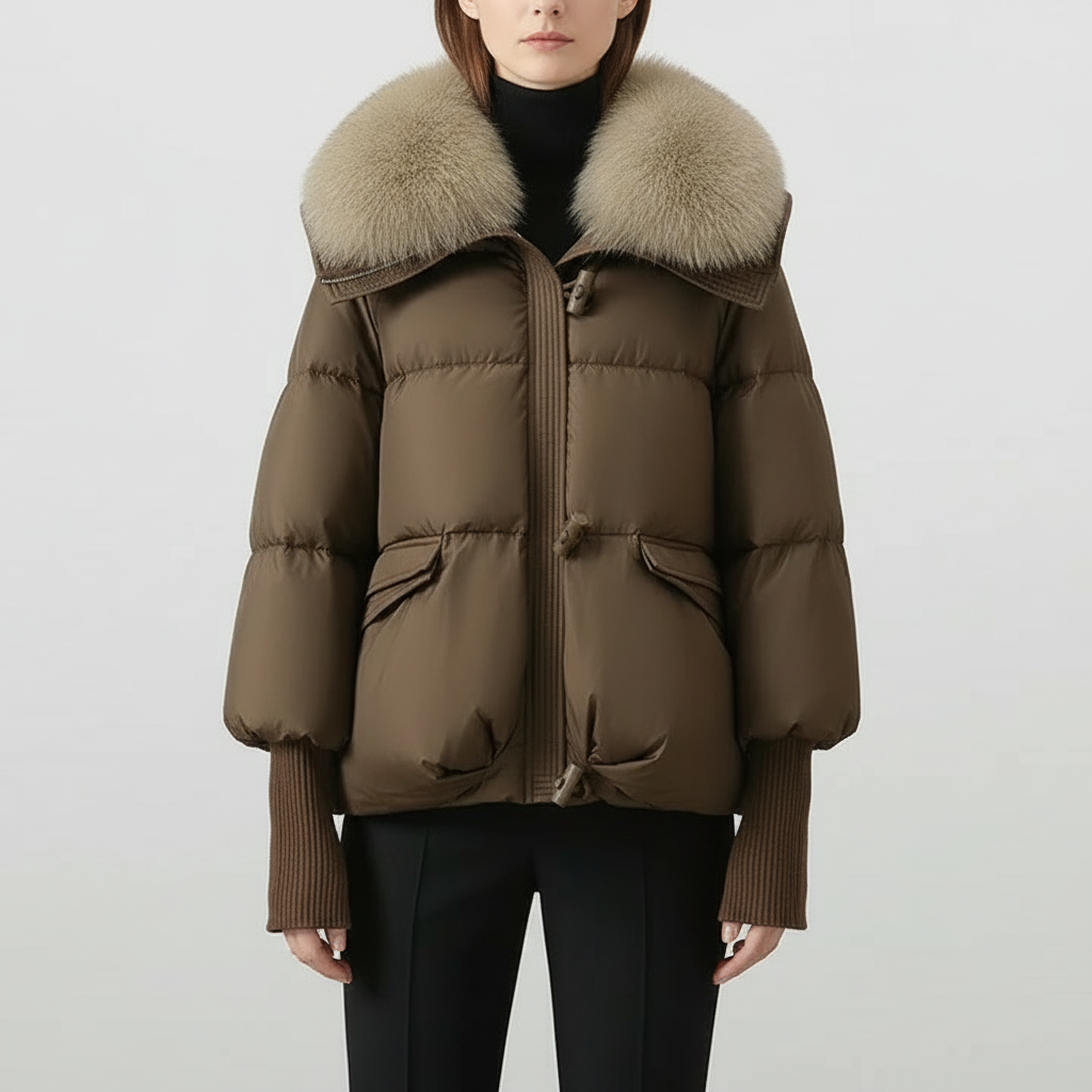 Cordelia | Faux Fur Hood Long Puffer Coat - view 7