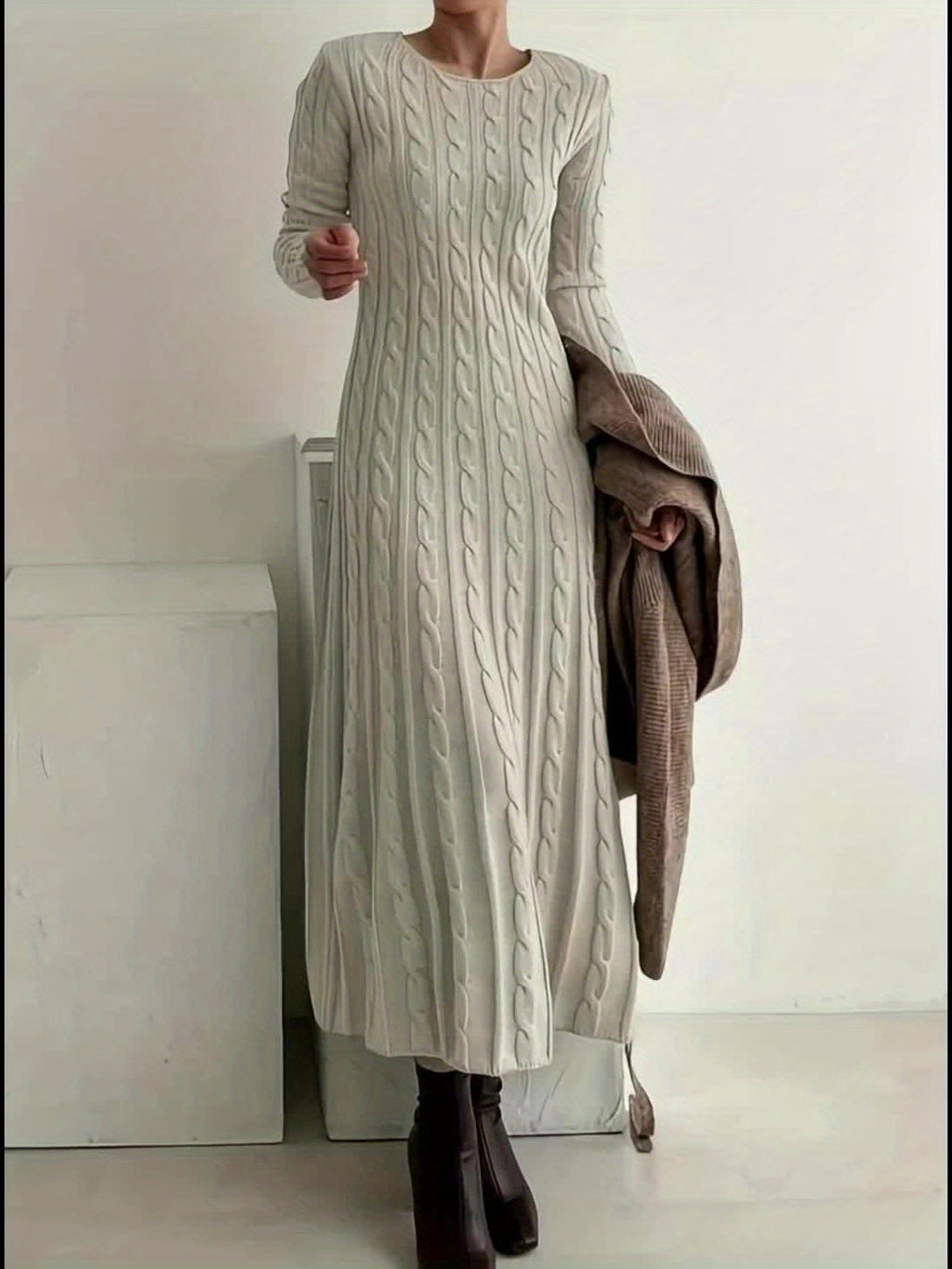Rosalind | Long Knit Sweater Dress - view 11