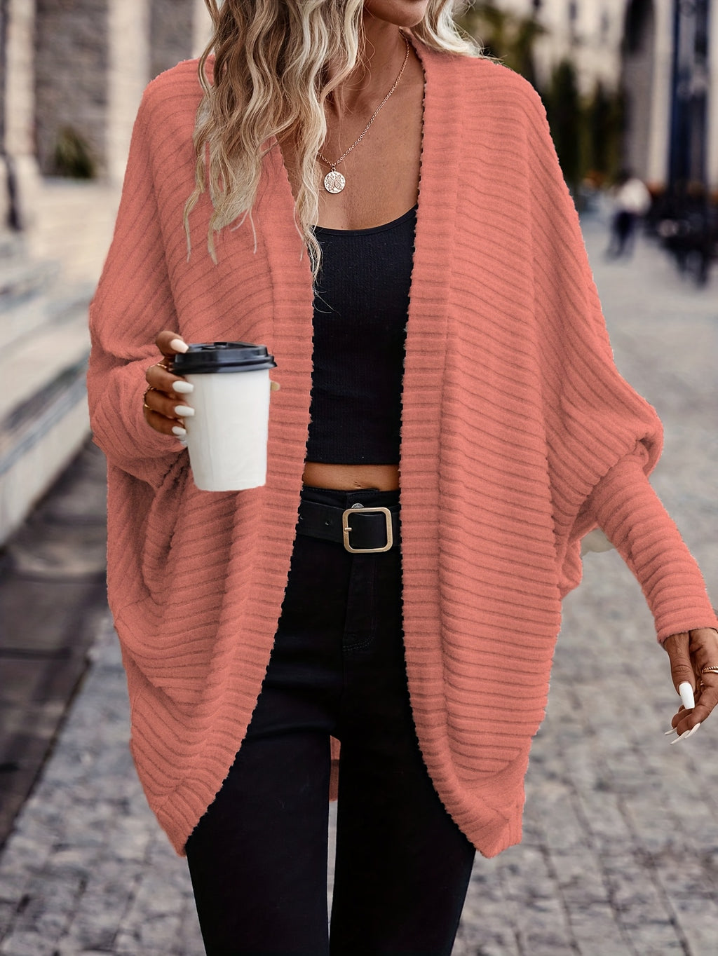 Annika | Longline Open Front Knit Cardigan - view 6