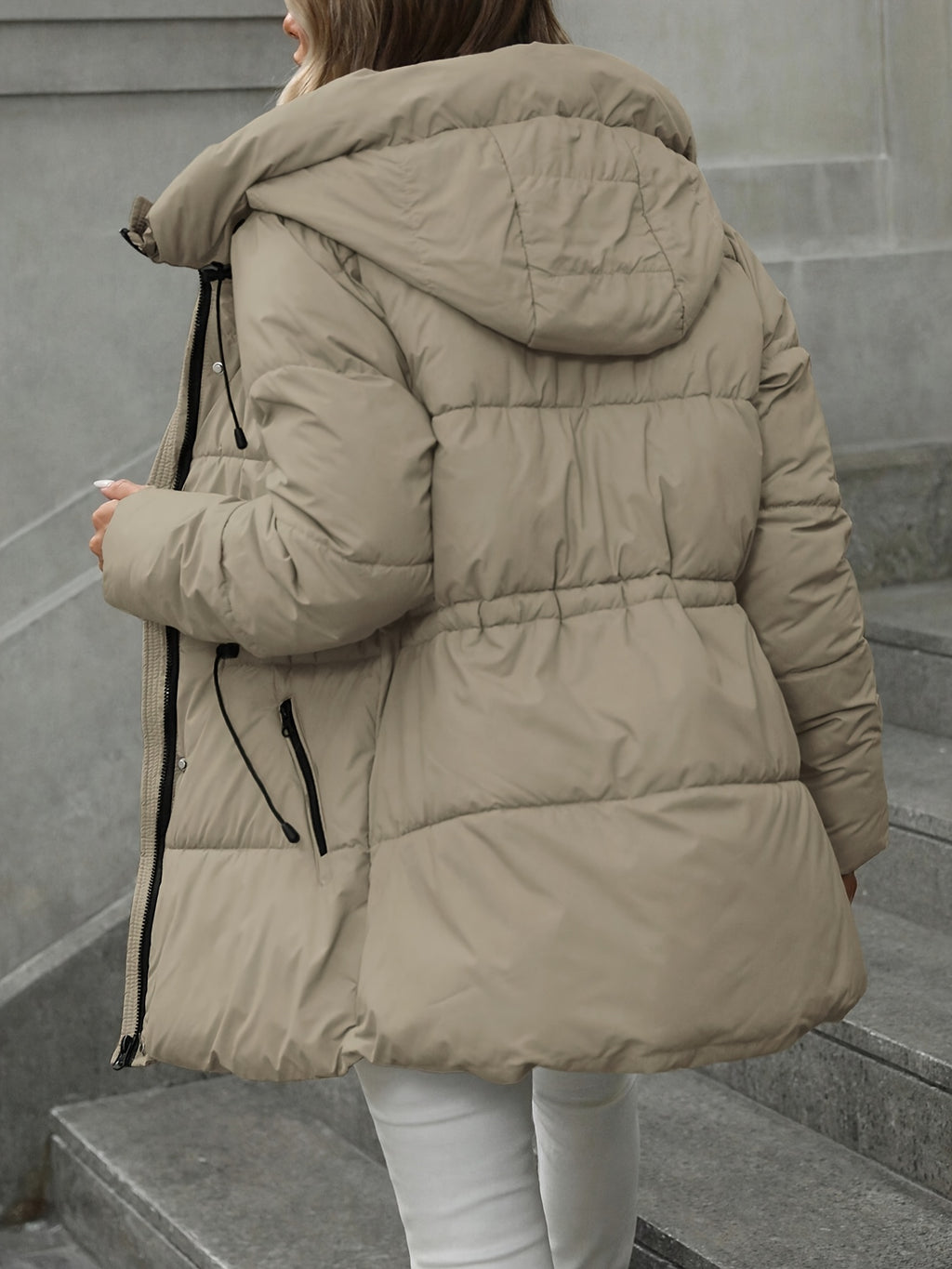 Yvette | Mid Length Hooded Padded Coat - view 5