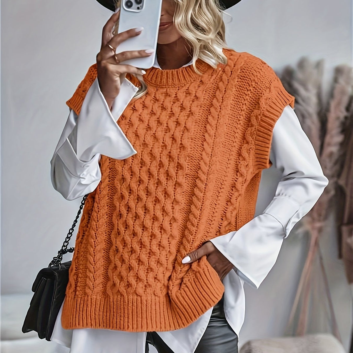 Imogen | Cable Knit Sleeveless Vest - view 13