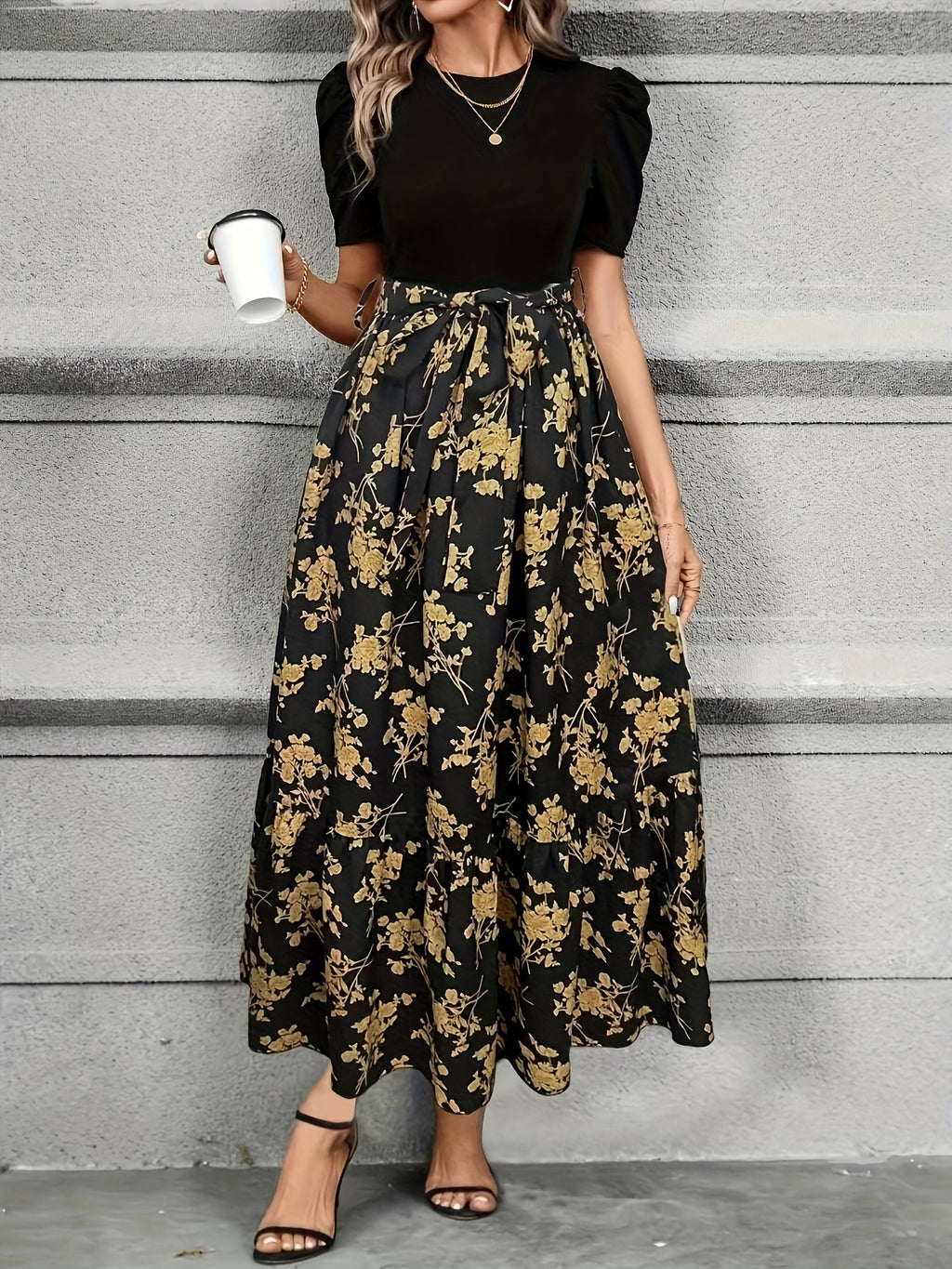 Emery | Long Sleeve A-Line Midi Dress