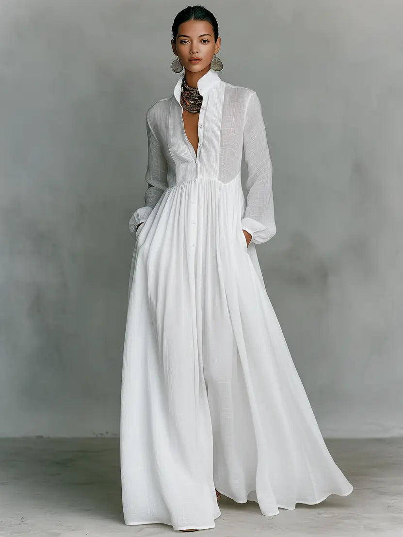 Maren Women's Patchwork Linen Maxi Dress