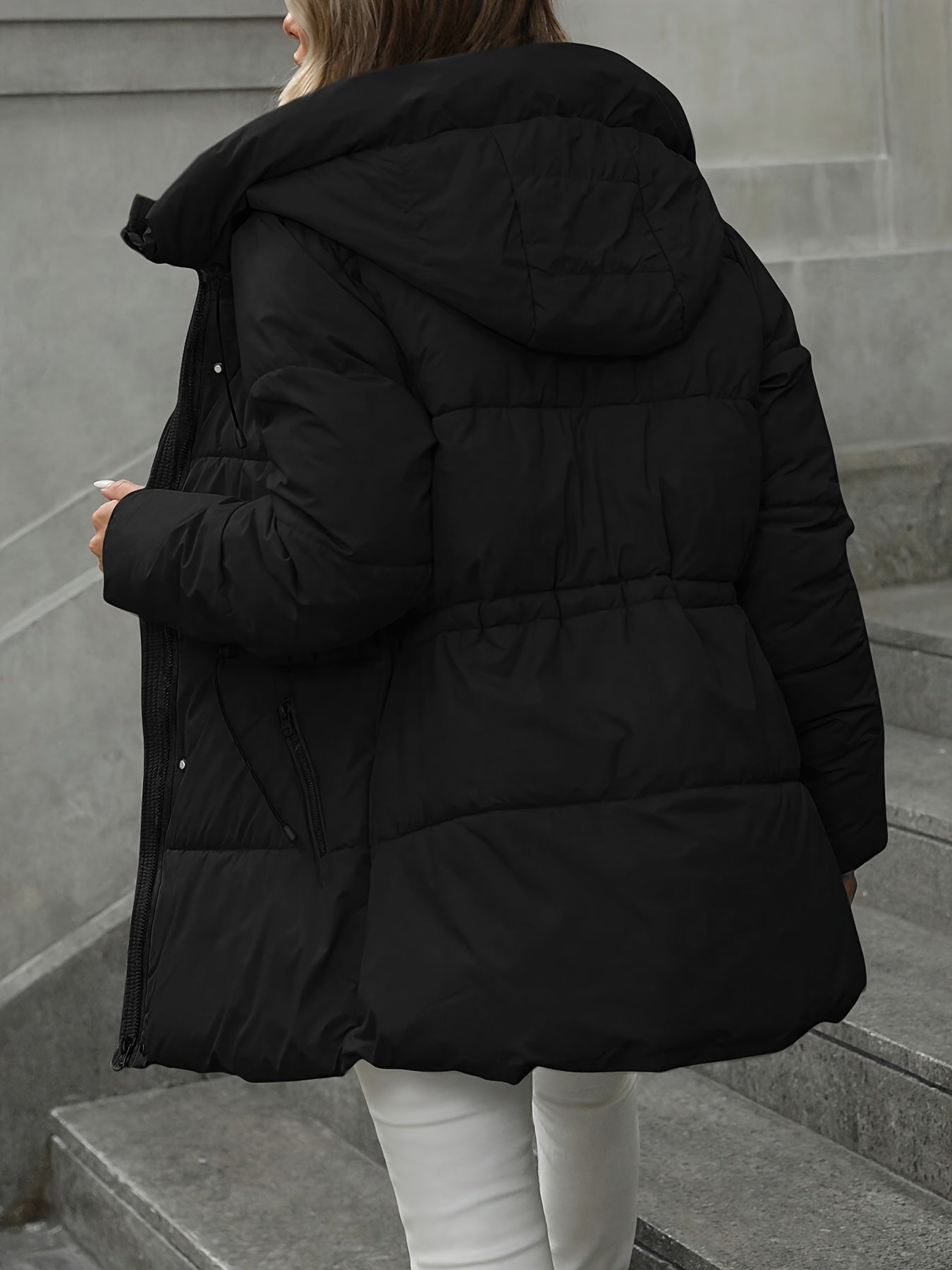 Yvette | Mid Length Hooded Padded Coat - view 6