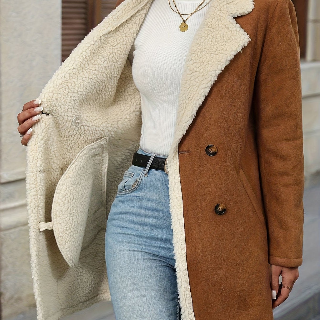 Edith | Double Breasted Plush Lined Coat - view 4