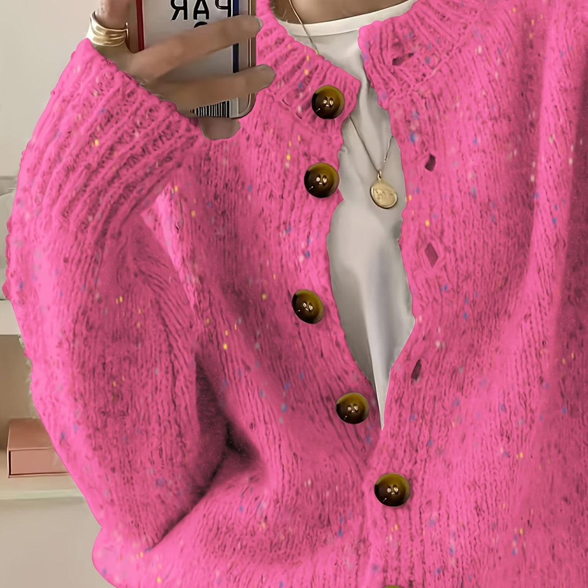 Anouk | Button Front Crew Neck Cardigan - view 17