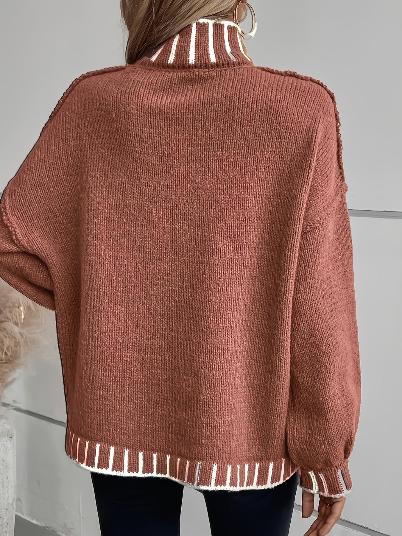 Mireille | Half Turtleneck Drop Shoulder Sweater - view 2