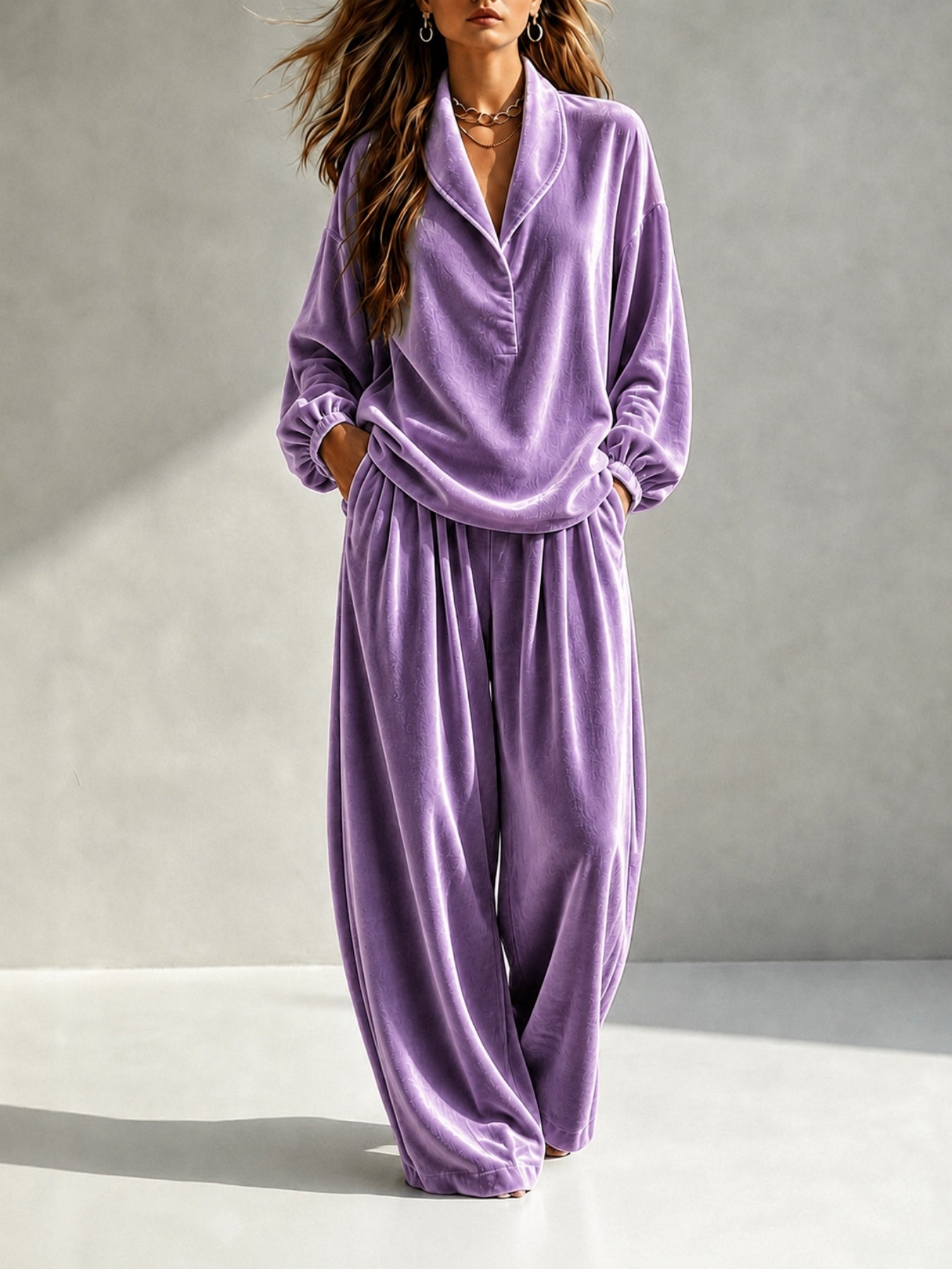 Hadley | Velvet Lapel Top and Trousers Set