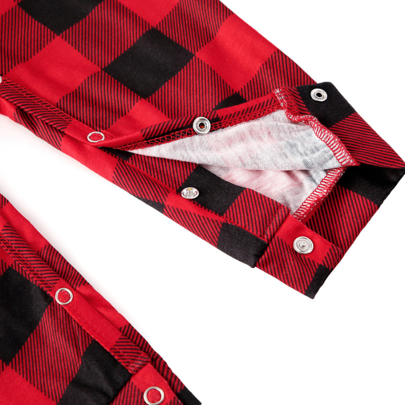Matching red and black buffalo plaid family Christmas pajamas - view 15