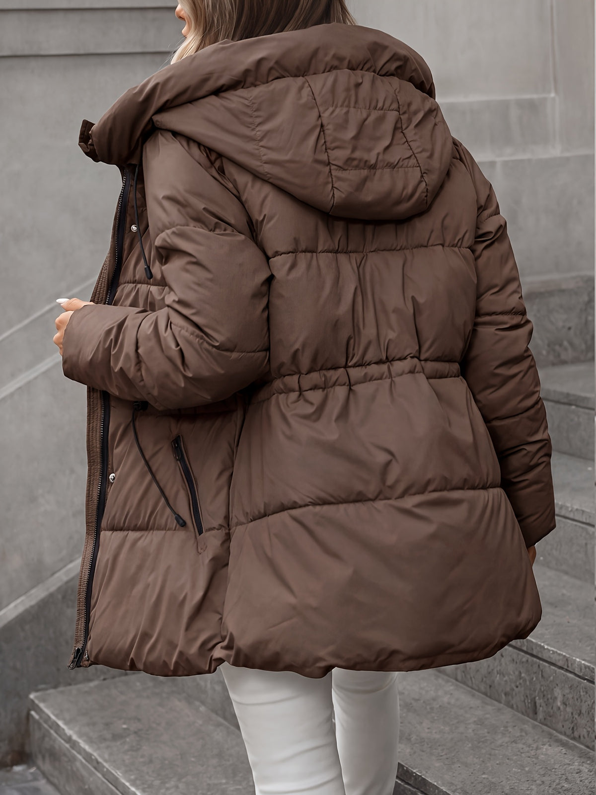 Yvette | Mid Length Hooded Padded Coat - view 7