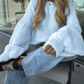 Yara | Rib Knit Crew Neck Pullover Sweater - view 8