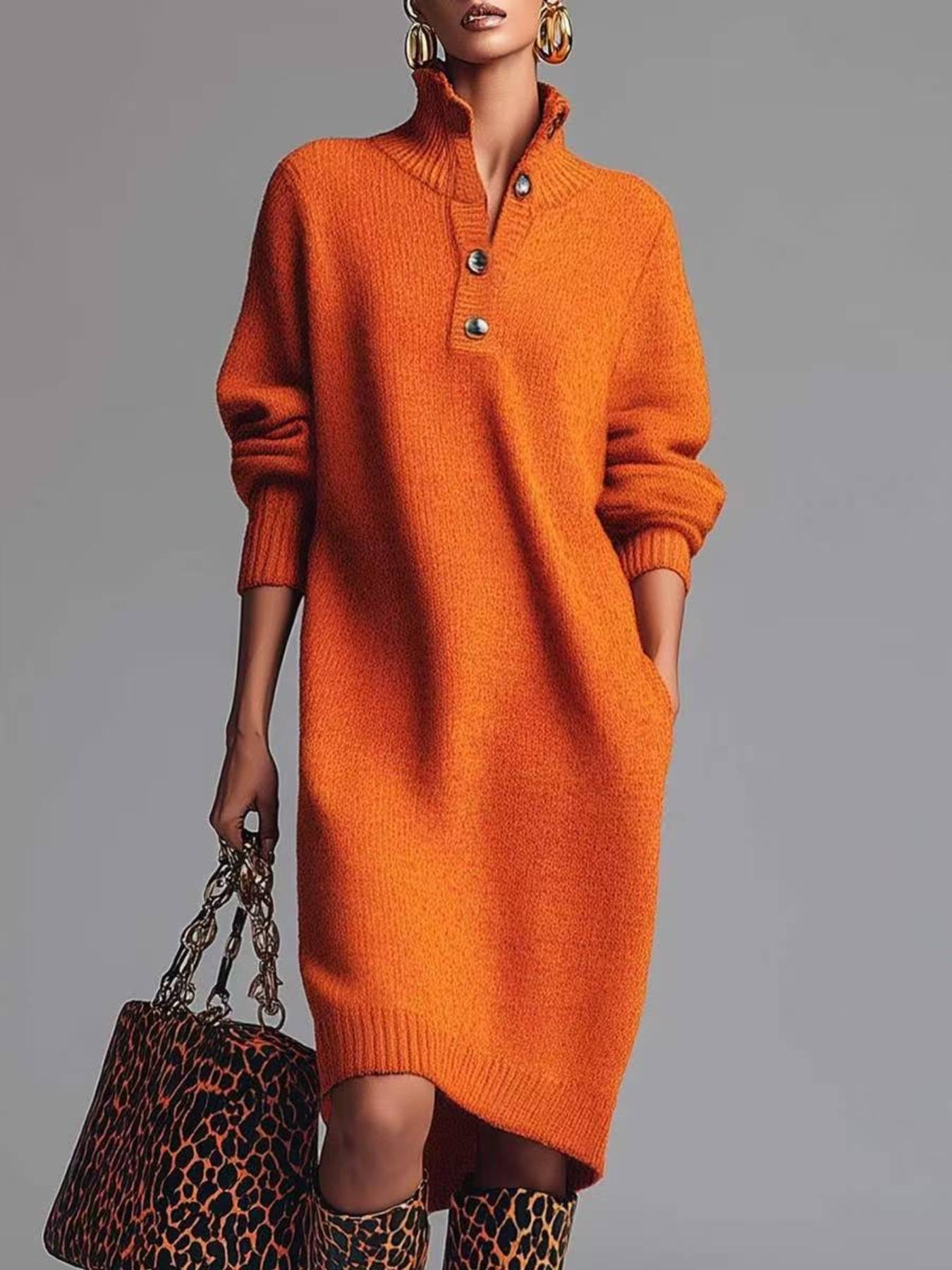 Kennedy | Raglan Sleeve Single-Breasted Dress