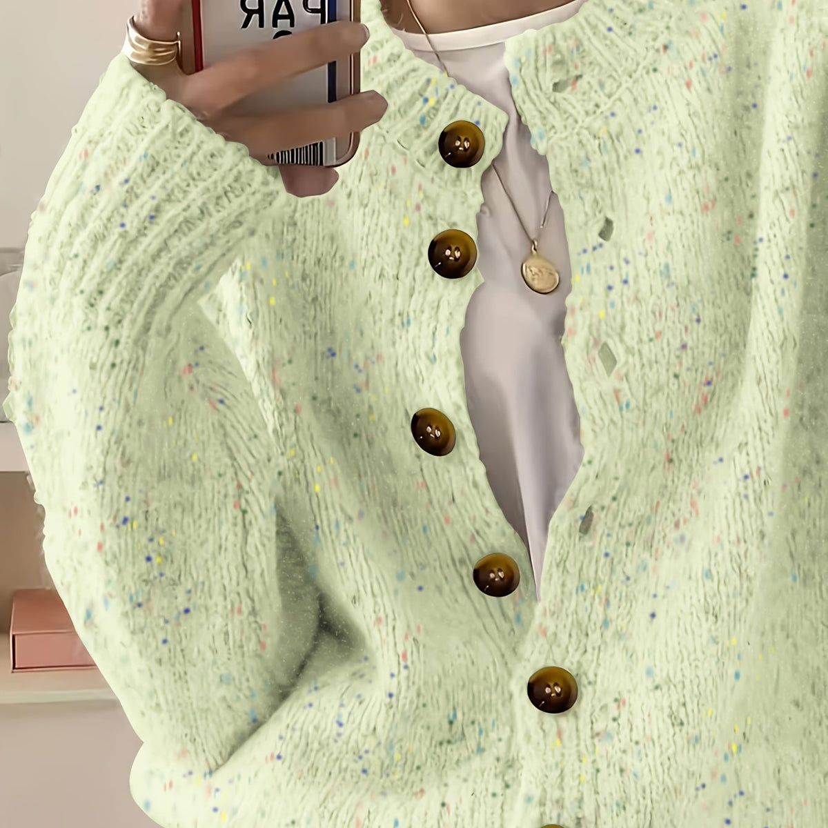 Anouk | Button Front Crew Neck Cardigan - view 15