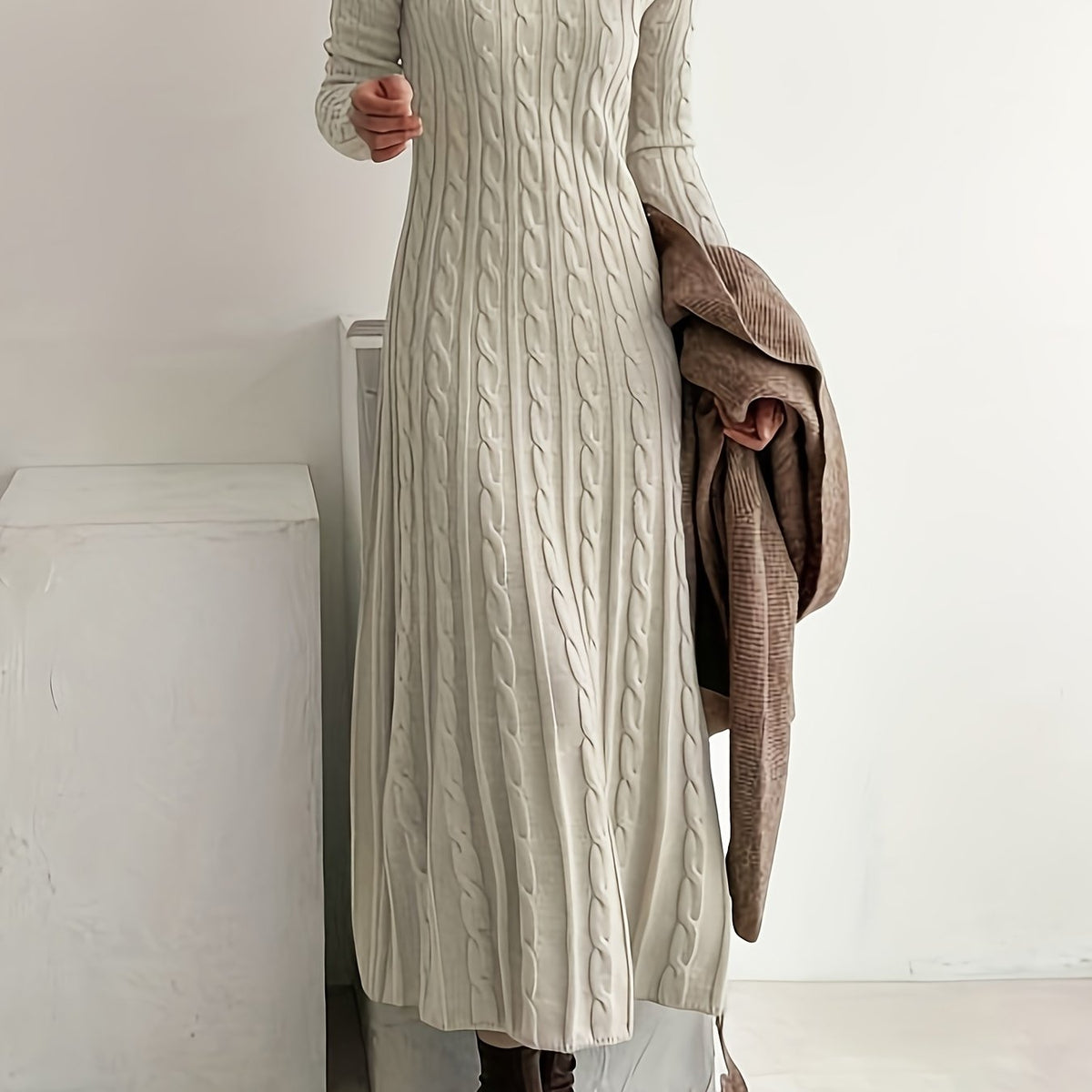 Rosalind | Long Knit Sweater Dress - view 12