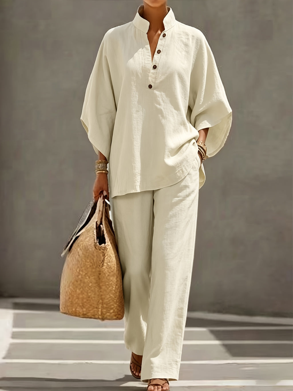 Rowan | Button Collar Two-Piece Set