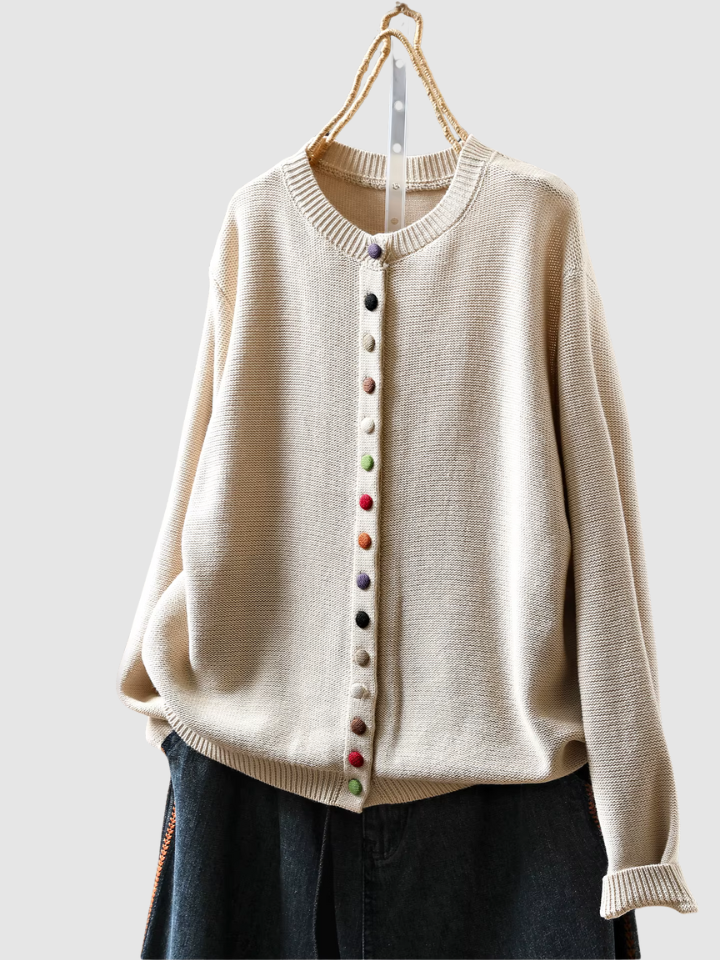 Celeste Decorative Button Knit Cardigan - view 2