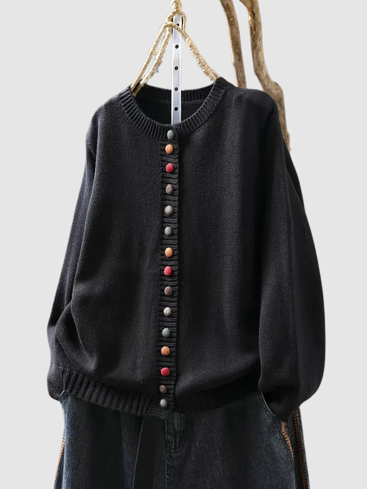 Celeste Decorative Button Knit Cardigan - view 4