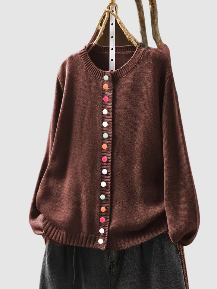 Celeste Decorative Button Knit Cardigan - view 6