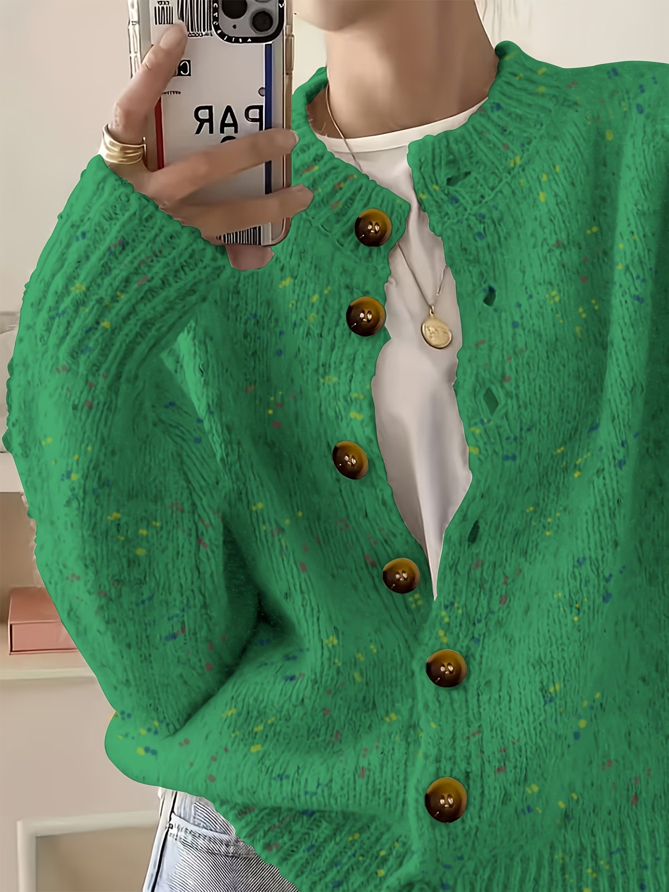 Anouk | Button Front Crew Neck Cardigan - view 7