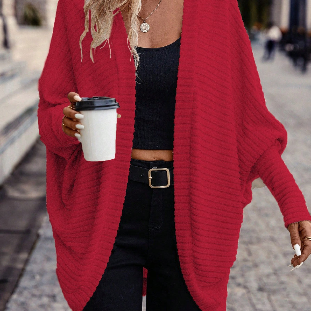 Annika | Longline Open Front Knit Cardigan - view 23