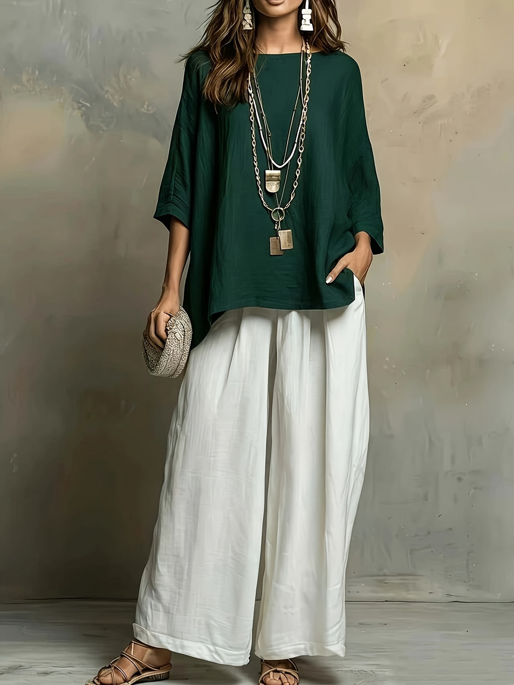 Ellery | Colour-Block Round Neck Two-Piece Set