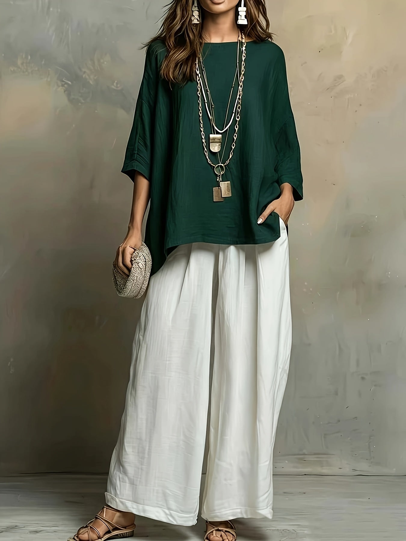 Ellery | Colour-Block Round Neck Two-Piece Set